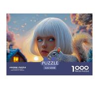 Sinoshow_24085_a_Beautiful_Woman_with_a_White_bob_Haircut_and_b_9dce1d56-c7a6-441a-845b-b20e10b3dd09_4 1000 Pièces Puzzles Difficile, Dur, Quasi Impossible Jeu De Puzzle, Cadeau De Noël Aux Images Éc