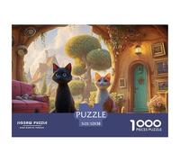 Sinoshow_24085_a_Black_Cat_Sits_on_The_Red_Sofa_in_Front_of_an__bc758118-ca9e-4af0-a104-010445690f30_2 1000 Pièces Casse-tête Stimulant Et Éducatif Puzzle, Jouets Éducatifs Uniques Et Stimulants,Stre