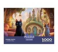 Sinoshow_24085_a_Black_Cat_Sits_on_The_Red_Sofa_in_Front_of_an__bc758118-ca9e-4af0-a104-010445690f30_4 1000 Pièces Casse-tête Stimulant Et Éducatif Puzzle, Cadeau De Noël Aux Images Éclatantes, Jouet