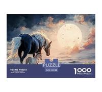 Sinoshow_24085_a_Black_Horse_with_a_White_Mane_and_foal_a_Beach_a05f609d-dba7-4487-af8a-92f03a77c139_4 1000 Pièces Casse-tête Difficile, Dur, Quasi Impossible Puzzle, Jeu Familial Anti-Stress, Jouets