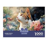 Sinoshow_24085_a_Cat_Portrait_Surrounded_by_Colorful_Flowers_3D_2e52bc5c-68c9-4497-9830-e7a11dc1ff8f_4 1000 Pièces Casse-tête Stimulant Et Éducatif Jeu De Puzzle, Jouets Éducatifs Uniques Et Stimulan