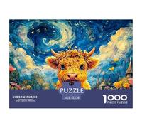Sinoshow_24085_a_Cute_Baby_Highland_Cow_with_Orange_Flowers_on__d8b1ba1b-e731-4ce8-9e62-aff149c279a0_2 1000 Pièces Casse-tête Stimulant Et Éducatif Jeu De Puzzle, Jouets Éducatifs Uniques Et Stimulan