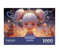 Sinoshow_24085_a_Cute_Girl_with_Silver_Hair_Red_and_Green_Heads_1538f8f0-6cef-4cc6-a39e-fc53acb3f320_1 1000 Pièces Casse-tête Difficile, Dur, Quasi Impossible Jeu De Puzzle, Jouets Éducatifs Uniques
