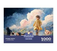 Sinoshow_24085_a_Cute_Little_Girl_Wearing_Yellow_Raincoat_and_b_8ddad7b2-8470-455f-adf9-7a600ace0bbb_4 1000 Pièces Casse-tête Stimulant Et Éducatif Puzzle, Jeu Familial Anti-Stress, Jouets Familiaux