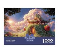 Sinoshow_24085_a_Cute_Little_House_Made_of_Green_Grass_with_clo_73f66e7e-78f2-4c12-9e7b-46d579151cee_3 1000 Pièces Casse-tête Stimulant Et Éducatif Jeu De Puzzle, Jeu Familial Anti-Stress, Jouets Fam