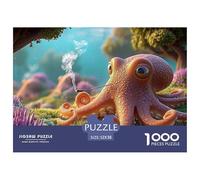 Sinoshow_24085_a_Cute_Octopus_Lying_on_The_Ocean_Floor_Smoking__1102f449-fd12-4d07-a724-b5fbb625109d_2 1000 Pièces Casse-tête Difficile, Dur, Quasi Impossible Puzzle, Jouets Éducatifs Uniques Et Stim