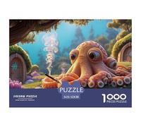 Sinoshow_24085_a_Cute_Octopus_Lying_on_The_Ocean_Floor_Smoking__1102f449-fd12-4d07-a724-b5fbb625109d_4 1000 Pièces Casse-tête Stimulant Et Éducatif Jeu De Puzzle, Jouets Éducatifs Uniques Et Stimulan