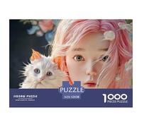 Sinoshow_24085_a_Cute_Pink-Haired_Girl_with_a_White_Cat_3D_Rend_b9bf9d23-b957-44e1-a148-b7cf6f8e6fff_4 1000 Pièces Casse-tête Difficile, Dur, Quasi Impossible Jeu De Puzzle, Jouets Éducatifs Uniques