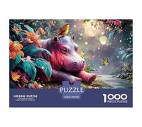 Sinoshow_24085_a_Cute_Pink_Hippopotamus_Resting_in_The_Jungle_w_cc7a509f-eebb-4e42-9205-2e26829891ec_4 1000 Pièces Casse-tête Stimulant Et Éducatif Jeu De Puzzle, Cadeau De Noël Aux Images Éclatantes