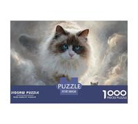 Sinoshow_24085_a_Cute_Ragdoll_Cat_Walking_on_The_Clouds_with_BL_d5335cdd-32e1-4065-a4ee-32b5ca4e7bab_4 1000 Pièces Casse-tête Stimulant Et Éducatif Jeu De Puzzle, Cadeau De Noël Aux Images Éclatantes