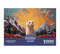 Sinoshow_24085_a_Cute_Silver-White_American_Shorthair_Cat_Stand_0bb8d84b-d50b-4ca6-b711-a4a0b960e84e_4 1000 Pièces Puzzles Difficile, Dur, Quasi Impossible Puzzle, Cadeau De Noël Aux Images Éclatante