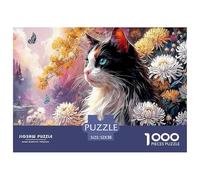 Sinoshow_24085_a_Fluffy_Calico_Cat_Sits_Among_Chrysanthemums_in_8dda92a1-5b1e-42a0-a82b-c78d6024fe0c_1 1000 Pièces Casse-tête Difficile, Dur, Quasi Impossible Jeu De Puzzle, Cadeau De Noël Aux Images