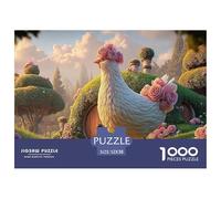 Sinoshow_24085_a_Fluffy_White_Chicken_with_Pink_Roses_on_Its_he_438469ab-cebd-407c-b16f-55ce136e1a1f_1 1000 Pièces Casse-tête Stimulant Et Éducatif Puzzle, Cadeau De Noël Aux Images Éclatantes, Jouet
