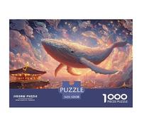 Sinoshow_24085_a_Giant_Whale_soars_Over_The_City_with_a_Pastel__68c4b22b-b850-4319-a52d-fb7ff6d73192_1 1000 Pièces Casse-tête Difficile, Dur, Quasi Impossible Jeu De Puzzle, Jeu Familial Anti-Stress,