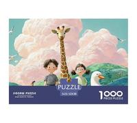 Sinoshow_24085_a_Giraffe_an_Orange_Parrot_and_Two_Girls_with_ba_cb4ffa6b-f7bb-4290-bb38-5fccdf718346_1 1000 Pièces Puzzles Difficile, Dur, Quasi Impossible Jeu De Puzzle, Jeu Familial Anti-Stress, Jo