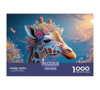 Sinoshow_24085_a_Giraffe_with_Flowers_on_Its_Head_Standing_in_f_c8712b5b-9e86-4f60-8a16-22f8e14a3f12_3 1000 Pièces Puzzles Difficile, Dur, Quasi Impossible Puzzle, Jeu Familial Anti-Stress, Jouets FA