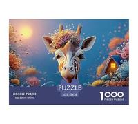 Sinoshow_24085_a_Giraffe_with_Flowers_on_Its_Head_Standing_in_f_c8712b5b-9e86-4f60-8a16-22f8e14a3f12_1 1000 Pièces Puzzles Difficile, Dur, Quasi Impossible Puzzle, Jeu Familial Anti-Stress, Cadeaux D