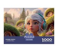 Sinoshow_24085_a_Girl_with_Silver_Hair_Red_and_Green_Headphones_83f1ee2f-3404-4631-91a0-a2407581e00b_3 1000 Pièces Casse-tête Stimulant Et Éducatif Puzzle, Jouets Éducatifs Uniques Et Stimulants,Stre