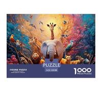 Sinoshow_24085_a_Group_of_Cartoon_Animals_Including_an_Elephant_1b9a6f53-c109-48df-bd6f-7508cfd106f3_1 1000 Pièces Puzzles Difficile, Dur, Quasi Impossible Puzzle, Cadeau De Noël Aux Images Éclatante