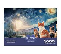 Sinoshow_24085_a_Group_of_Cats_Sitting_on_The_Edge_Watching_Van_f9947fe0-463a-4a51-b945-956c0e147cbf_2 1000 Pièces Casse-tête Difficile, Dur, Quasi Impossible Puzzle, Cadeau De Noël Aux Images Éclata