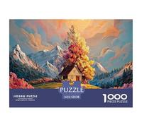 Sinoshow_24085_a_House_in_The_Distance_Surrounded_by_Colorful_f_78d16854-9945-4647-88d4-42beb92cdb89_1 1000 Pièces Puzzles Stimulant Et Éducatif Puzzle, Jouets Éducatifs Uniques Et Stimulants,Stress