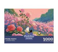 Sinoshow_24085_a_Large_Field_of_Roses_with_Cats_in_Various_Pose_ffe85ef1-ff60-4fcb-8983-920872e99abe_1 (1) 1000 Pièces Casse-tête Difficile, Dur, Quasi Impossible Puzzle, Cadeau De Noël Aux Images Éc