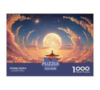 Sinoshow_24085_a_Large_Orange_Moon_in_The_Sky_Surrounded_by_cre_61b48082-d670-44a9-9b68-433e80e943d4_1 1000 Pièces Casse-tête Difficile, Dur, Quasi Impossible Jeu De Puzzle, Jouets Éducatifs Uniques