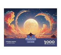 Sinoshow_24085_a_Large_Orange_Moon_in_The_Sky_Surrounded_by_cre_61b48082-d670-44a9-9b68-433e80e943d4_3 1000 Pièces Casse-tête Stimulant Et Éducatif Puzzle, Jouets Éducatifs Uniques Et Stimulants,Stre
