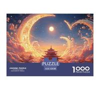 Sinoshow_24085_a_Large_Orange_Moon_in_The_Sky_Surrounded_by_cre_61b48082-d670-44a9-9b68-433e80e943d4_2 1000 Pièces Casse-tête Difficile, Dur, Quasi Impossible Jeu De Puzzle, Cadeau De Noël Aux Images