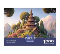 Sinoshow_24085_a_Pagoda_Stands_on_The_Island_Surrounded_by_Gree_856133a7-311e-4431-8958-240ea1c4b028_1 1000 Pièces Casse-tête Difficile, Dur, Quasi Impossible Puzzle, Jouets Éducatifs Uniques Et Stim