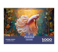 Sinoshow_24085_a_Pink_and_White_Betta_Fish_in_an_Aquarium._The__cc25f14a-7bdc-416d-a5d0-dc424fb2da15_4 1000 Pièces Puzzles Difficile, Dur, Quasi Impossible Jeu De Puzzle, Jouets Éducatifs Uniques Et