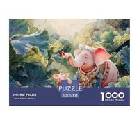 Sinoshow_24085_a_Pink_Elephant_and_Its_Baby_in_The_Jungle_surro_38ddd4d9-d6cf-45f6-829f-5317cd6a3a45_4 1000 Pièces Casse-tête Difficile, Dur, Quasi Impossible Puzzle, Jeu Familial Anti-Stress, Jouets