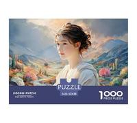 Sinoshow_24085_a_Portrait_of_a_Young_Beautiful_Woman_in_a_White_72480470-20a9-4218-9369-27f33e04b1e1_4 1000 Pièces Casse-tête Stimulant Et Éducatif Puzzle, Cadeau De Noël Aux Images Éclatantes, Jouet
