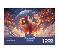 Sinoshow_24085_a_Red_Cat_with_Glowing_Eyes_Standing_on_Ice_and__0b257849-5b6e-4259-b45c-09fe00ac8fc1_4 1000 Pièces Casse-tête Stimulant Et Éducatif Jeu De Puzzle, Cadeau De Noël Aux Images Éclatantes