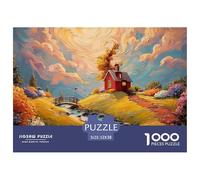 Sinoshow_24085_a_Red_House_Green_Grassland_a_Small_Bridge_and_f_ad877795-cf9d-45fa-9480-332e52c84f91_3 1000 Pièces Casse-tête Amusant, Stimulant Et Cérébral Puzzle, Cadeau De Noël Aux Images Éclatant