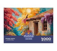 Sinoshow_24085_a_Sunny_Day_in_The_Village_with_Pots_of_Flowers__107b14b6-f239-4089-a1bd-3d4ce5037960_1 1000 Pièces Puzzles Difficile, Dur, Quasi Impossible Puzzle, Cadeau De Noël Aux Images Éclatante
