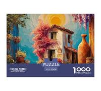 Sinoshow_24085_a_Sunny_Day_in_The_Village_with_Pots_of_Flowers__107b14b6-f239-4089-a1bd-3d4ce5037960_2 1000 Pièces Puzzles Difficile, Dur, Quasi Impossible Jeu De Puzzle, Jeu Familial Anti-Stress, Ca