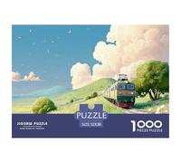 Sinoshow_24085_a_Train_on_The_Road_Surrounded_by_Green_Fields_i_ce1e670a-40c4-4b78-a7b6-e3420f6456cd_4 1000 Pièces Puzzles Difficile, Dur, Quasi Impossible Puzzle, Cadeau De Noël Aux Images Éclatante