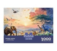Sinoshow_24085_a_Vibrant_and_Colorful_Savannah_Scene_with_Vario_33d4ad65-7b90-4256-bf44-b76e12d8ac74_2 1000 Pièces Casse-tête Stimulant Et Éducatif Jeu De Puzzle, Jouets Éducatifs Uniques Et Stimulan