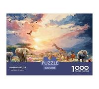 Sinoshow_24085_a_Vibrant_and_Colorful_Savannah_Scene_with_Vario_6dcd1ef3-ed2b-48e3-99a3-66fca50136c3_4 1000 Pièces Casse-tête Difficile, Dur, Quasi Impossible Jeu De Puzzle, Cadeau De Noël Aux Images