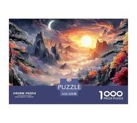 Sinoshow_24085_a_Vibrant_Landscape_Painting_of_The_Red_Sun_moun_78f15849-d087-4206-9b7c-b6b1baa46771_1 1000 Pièces Casse-tête Difficile, Dur, Quasi Impossible Puzzle, Cadeau De Noël Aux Images Éclata
