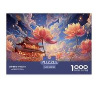 Sinoshow_24085_a_Vibrant_Painting_of_Pink_Lotus_Flowers_and_GRE_13d16ea0-3e07-466d-93a1-34dad0b1ca79_4 1000 Pièces Casse-tête Stimulant Et Éducatif Puzzle, Jouets Éducatifs Uniques Et Stimulants,Stre