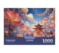 Sinoshow_24085_a_Vibrant_Painting_of_Pink_Lotus_Flowers_and_GRE_c6efa9ef-7562-44d8-9258-d49a8e8cdd1b_3 1000 Pièces Casse-tête Difficile, Dur, Quasi Impossible Puzzle, Jeu Familial Anti-Stress, Jouets