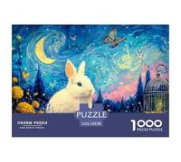 Sinoshow_24085_a_White_Baby_Bunny_with_Flowers_a_Butterfly_and__18b82c83-fecb-4a8f-bfd5-9bf137b9669b_4 1000 Pièces Casse-tête Amusant, Stimulant Et Cérébral Puzzle, Cadeau De Noël Aux Images Éclatant