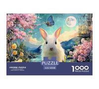 Sinoshow_24085_a_White_Baby_Bunny_with_Flowers_a_Butterfly_and__336d24b4-d52a-4fe0-94c8-7628c4843b08_4 1000 Pièces Puzzles Difficile, Dur, Quasi Impossible Puzzle, Jeu Familial Anti-Stress, Jouets FA