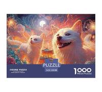 Sinoshow_24085_a_White_Cat_and_Dog_Smiling_Faces_Colorful_backg_823a01e1-6c2a-4ad3-bbdb-706d6b52b7f0_4 1000 Pièces Casse-tête Stimulant Et Éducatif Puzzle, Cadeau De Noël Aux Images Éclatantes, Jouet