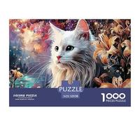 Sinoshow_24085_a_White_Cat_in_The_Style_of_William_Morris_with__afd49964-0b05-4826-b3cf-00a146f674c1_4 1000 Pièces Casse-tête Stimulant Et Éducatif Puzzle, Jouets Éducatifs Uniques Et Stimulants,Stre