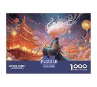 Sinoshow_24085_a_White-Haired_Girl_in_a_Blue_Kimono_with_Golden_170c8cf4-23cb-4524-86c8-e78e6adb2c50_4 1000 Pièces Casse-tête Difficile, Dur, Quasi Impossible Puzzle, Cadeau De Noël Aux Images Éclata