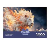 Sinoshow_24085_a_White_Lion_Its_Full_Body_Burning_with_Fire_and_80d1c9e5-1e59-47a5-9619-a6c1daf755cb_2 1000 Pièces Puzzles Difficile, Dur, Quasi Impossible Jeu De Puzzle, Jeu Familial Anti-Stress, Jo