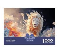 Sinoshow_24085_a_White_Lion_with_Blue_Eyes_Walking_Through_Whit_565d53f1-4476-49f6-afe7-4efcde3afecc_3 1000 Pièces Puzzles Difficile, Dur, Quasi Impossible Jeu De Puzzle, Jouets Éducatifs Uniques Et
